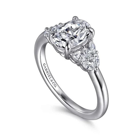 14KW Oval Diamond Engagement Ring w/ 0.27 ctw