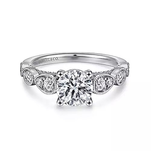 14KW Diamond Semi-Mount Engagement Ring w/ 0.49 ctw