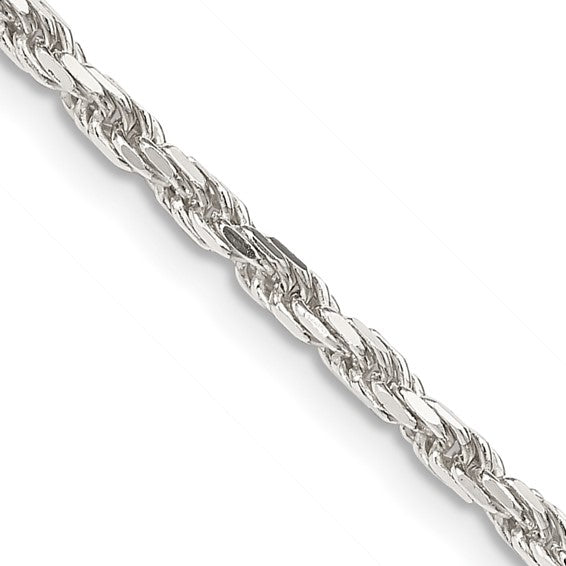 Sterling Silver Diamond Cut 24" Rope Chain