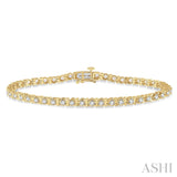 14K Yellow Gold Diamond Tulip Tennis Bracelet w/ 2.00 ctw