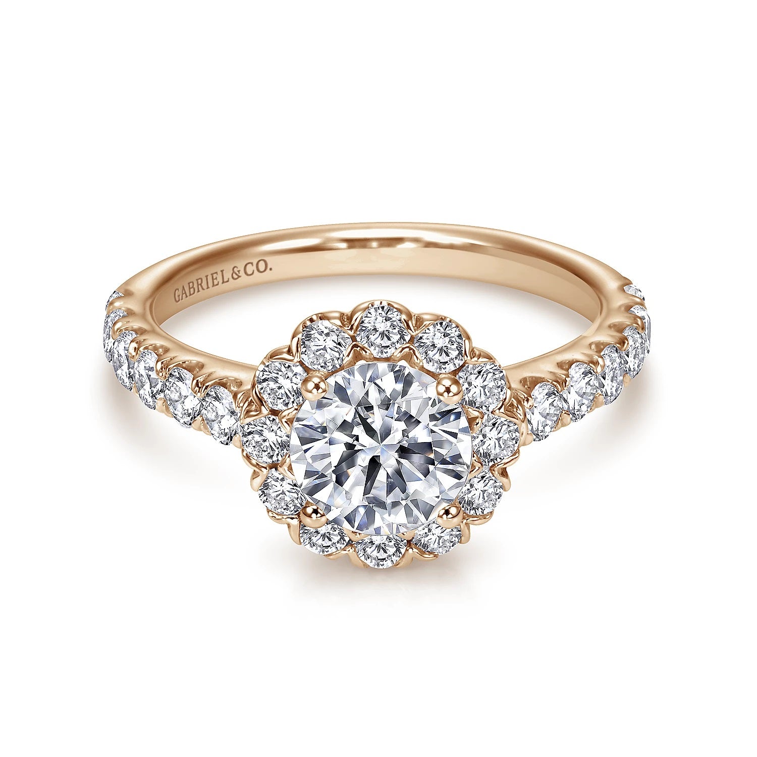 14KR Diamond Engagement Semi-Mount Ring, .85 CTW