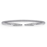 14K White Gold .25Carat TW Bujukan Diamond Spikes Split Bracelet
