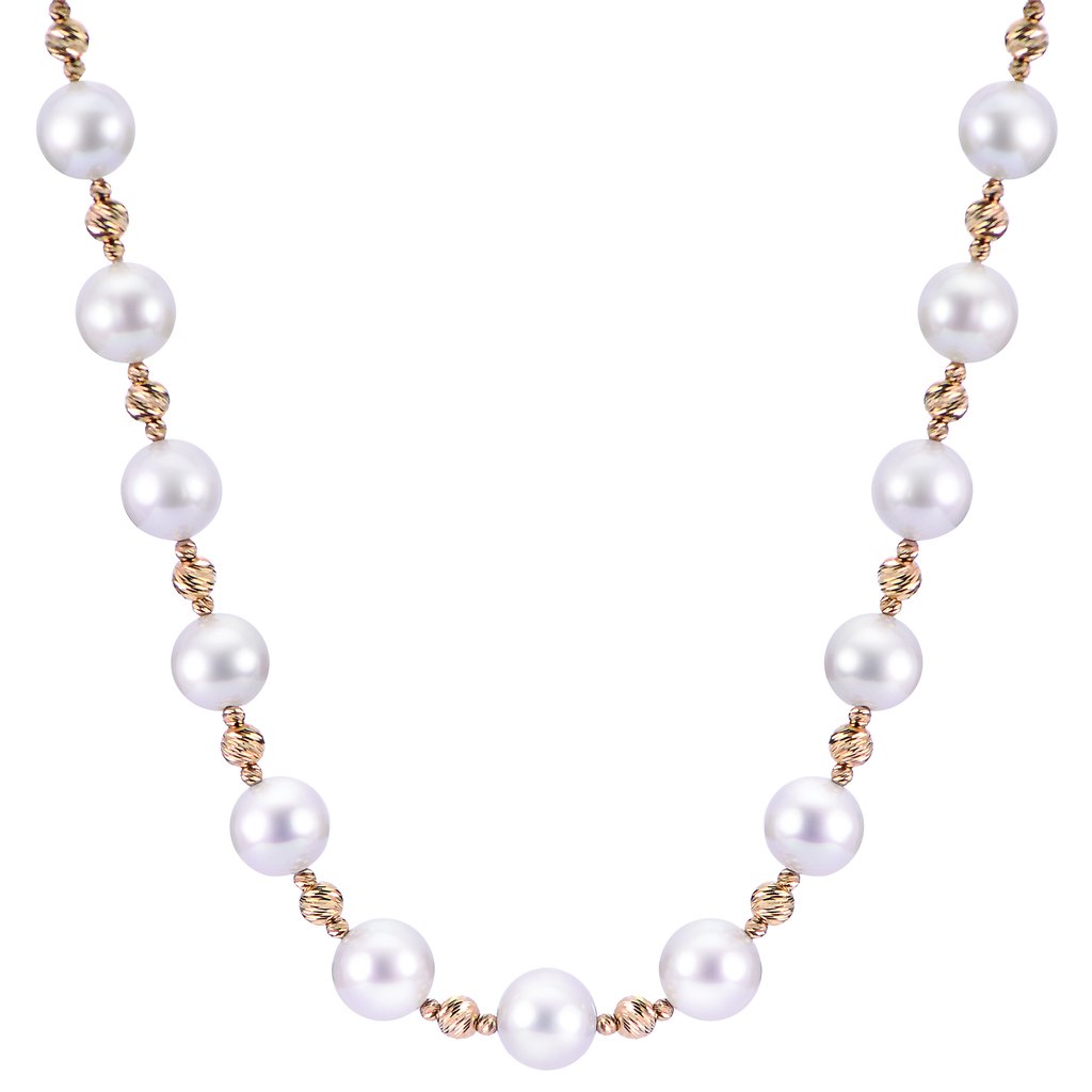 14KY Akoya Pearl Brilliance Bead Necklace w/ 7.5mm-8mm