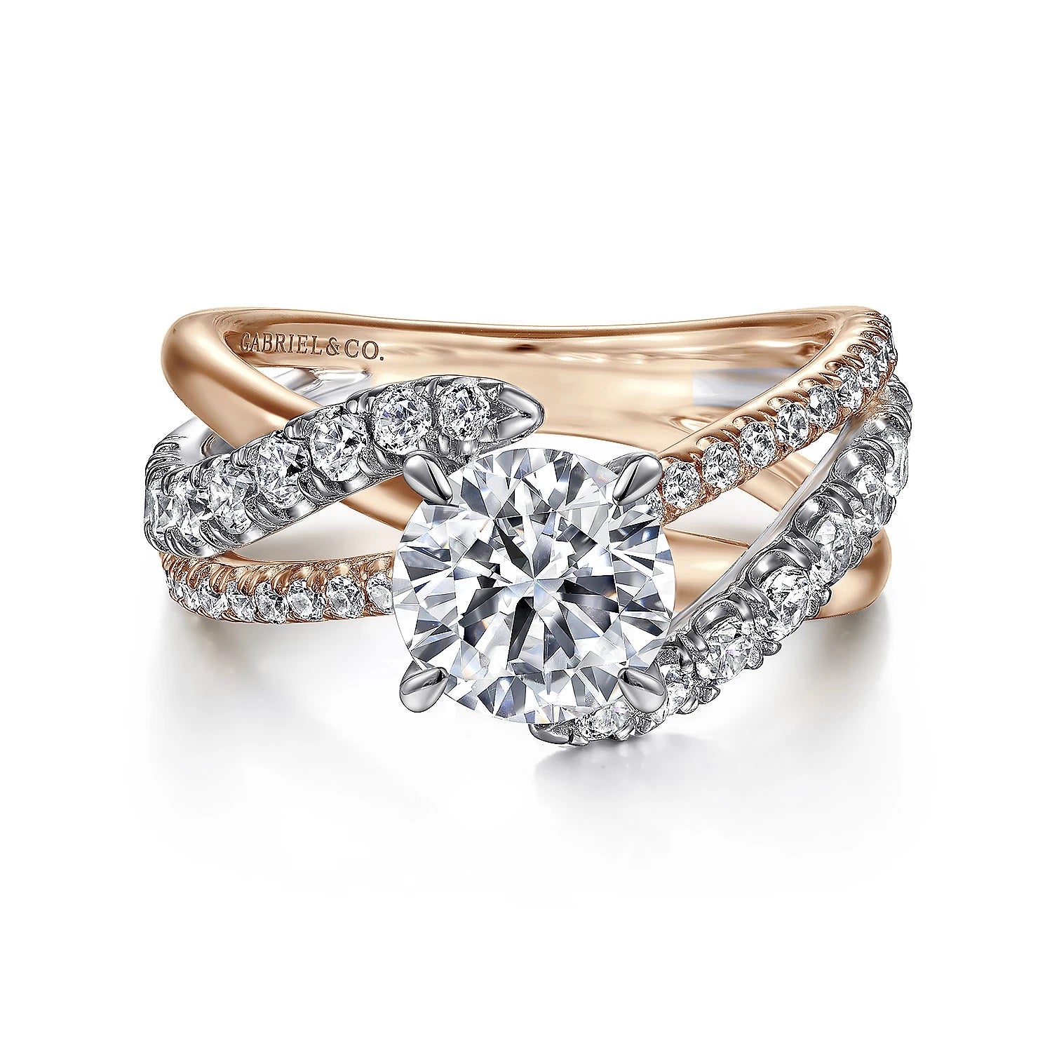 14KW/R Diamond Engagement Ring Semi-set, .79 CTW,