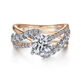 14KW/R Diamond Engagement Ring Semi-set, .79 CTW,