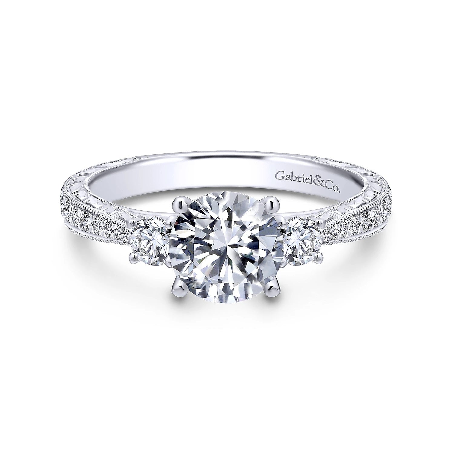 14KW Diamond Engagement Semi-Mount Ring, .39 CTW