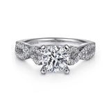 14KW Diamond Engagement Semi-Mount Ring, .37 CTW