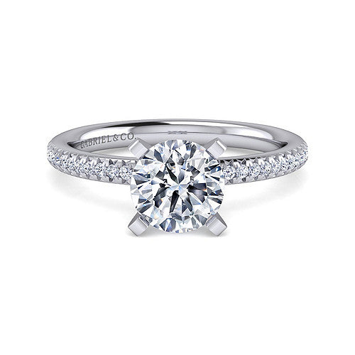 14KW Semi-Mount Diamond Engagement Ring w/ 0.17 ctw