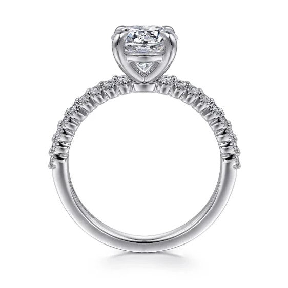 14KW Krete Diamond Round Engagement Ring w/ 0.21 ctw