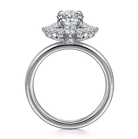 14KW Emarie Diamond Oval Halo Engagement Ring w/ 0.66 ctw