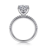 14K White Gold Round Diamond Engagement Ring w/ 0.14