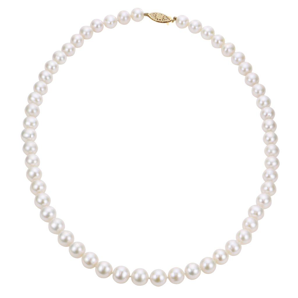 14K Yellow Gold Fresh Water Pearl Strand Necklace