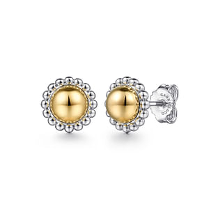 Sterling Silver/14K Yellow Gold Fashion Stud Earrings