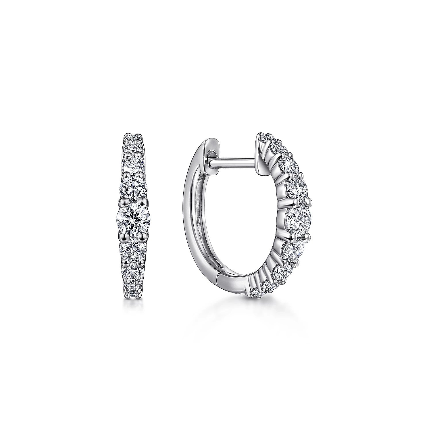 14KW Diamond Huggie Earrings, .50 CTW