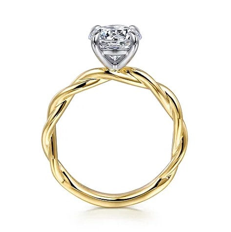 14KY Emersin Diamond Round Twisted Engagement Ring