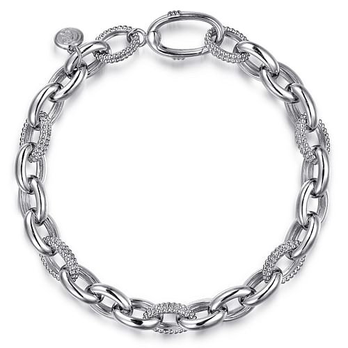 Gabriel-Sterling Silver Bujukan Link Chain Bracelet