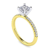 14KY Diamond Round Solitare Engagement Ring w/ 0.21 ctw