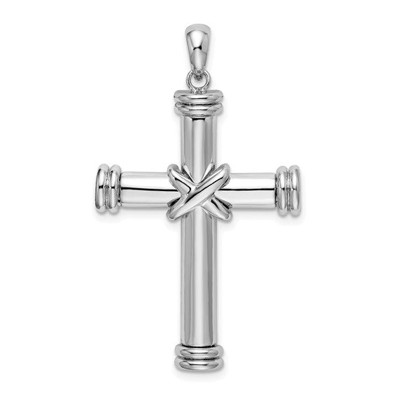Sterling Silver Polished X-Center Latin Cross Pendant