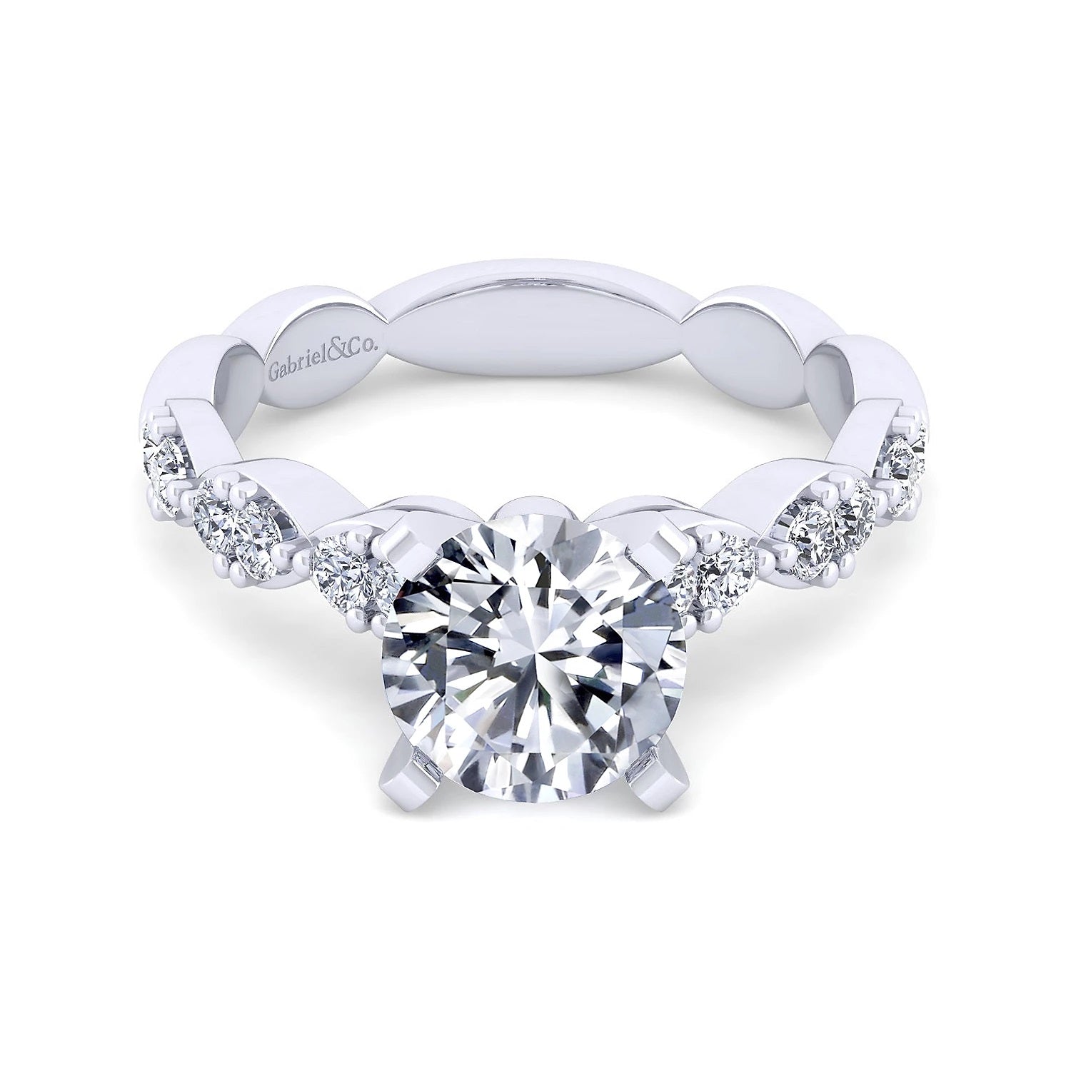 14KW Diamond Engagment Semi-Mount Ring, .48 CTW