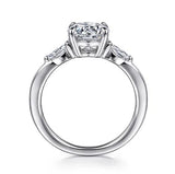14K White Gold Semi-Mount Diamond Engagement Ring with 0.17 ct tw Accent Diamonds
