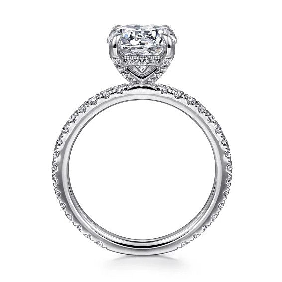 14K White Gold Round Diamond Engagement Ring w/ 0.47 ctw