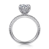 14K White Gold Round Diamond Engagement Ring w/ 0.47 ctw