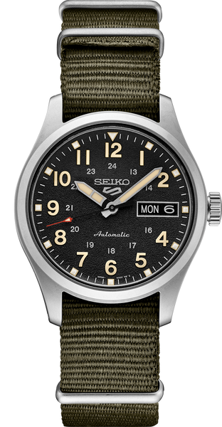 Men's Stainless Steel 5 Sports Automatic with Black Dial