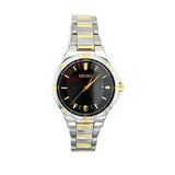 Ladies Two Tone Watch w/ Black Dial
