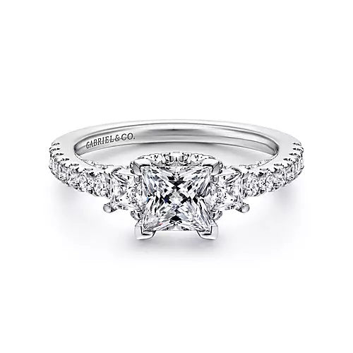 14KW Diamond Semi-Mount Engagement Ring w/ 0.86 ctw, Size 6