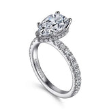 14KW Hidden Halo Pear Shape Diamond Engagement Ring w/ 0.68 ctw