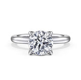 14KW Round Solitaire Diamond Engagement Ring w/ 0.04 ctw