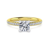 14KY Diamond Round Solitare Engagement Ring w/ 0.21 ctw