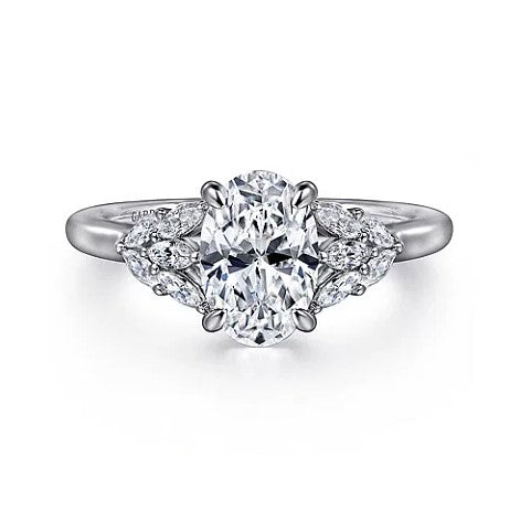 14KW Oval Diamond Engagement Ring w/ 0.27 ctw