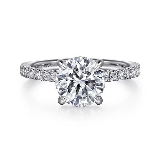 14K White Gold Round Diamond Engagement Ring w/ 0.47 ctw