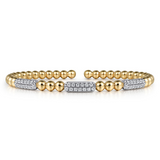14K Two Toned Diamond Bangle Bracelet, 0.52 Carat TW