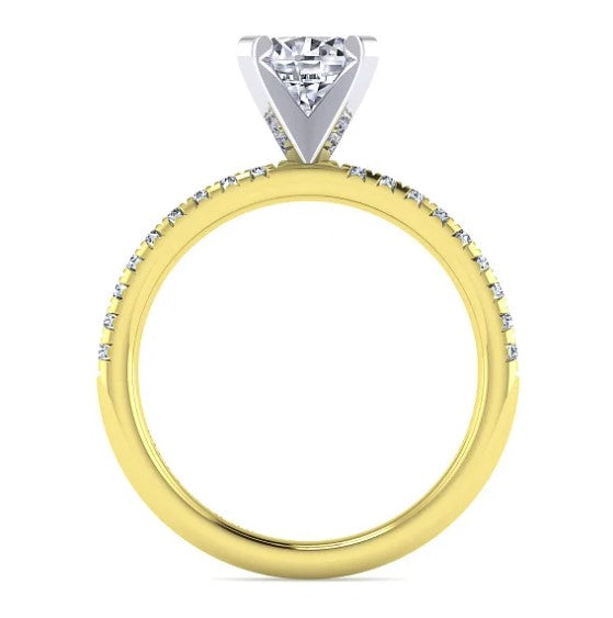 14KY Diamond Round Solitare Engagement Ring w/ 0.21 ctw