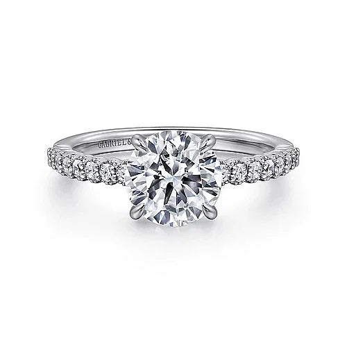 14KW Krete Diamond Round Engagement Ring w/ 0.21 ctw