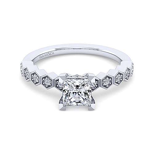 14KW Diamond Engagement Semi-Mount Ring, .16 CTW