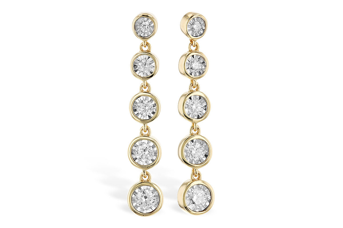 14KY Diamond Dangle Earrings w/ 0.36 ctw