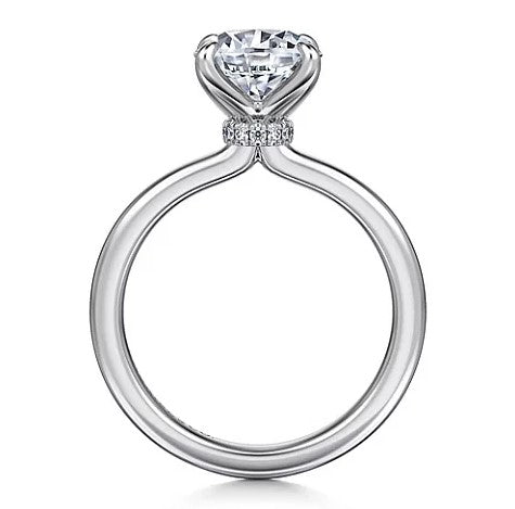 14KW Round Solitaire Diamond Engagement Ring w/ 0.04 ctw