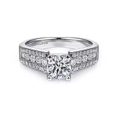 14KW Diamond Semi-Mount Engagement Ring w/ 0.52 ctw Size 6