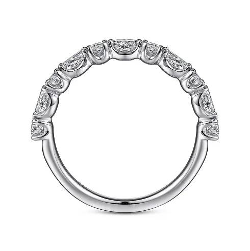 14KW Marquise and Round Diamond Anniversary Band w/ 0.6 ctw