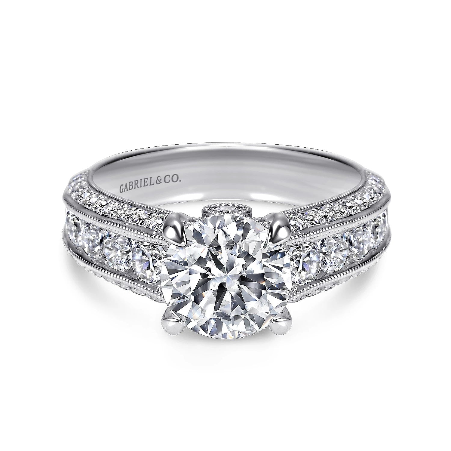 14KW Diamond Engagement Semi-Mount Ring, 1.36 CTW