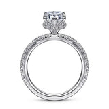 14KW Hidden Halo Pear Shape Diamond Engagement Ring w/ 0.68 ctw