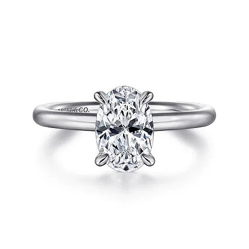 14KW Diamond Oval Solitaire Engagement Ring