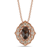 14KR Chocolate & White Diamond Pendant w/ 0.60 ctw