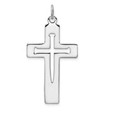 Sterling Silver Polished Cut-Out Latin Cross