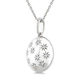 Sterling Silver Diamond Rounds Bold fashion Pendant, 0.08Carat TW