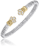 Sterling Silver/14K Yellow Gold 4MM Diamond Fashion Bracelet .18Carat TW