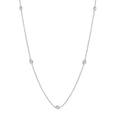 14KW Diamond Station Necklace 18